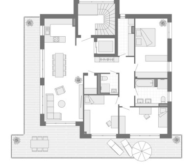 Erstbezug: Geschmackvolle 4,5-Zimmer-Penthouse-Wohnung mit lux. Innenausstattung