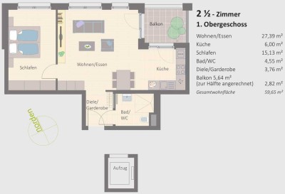 2-Raum-Wohnung mit Balkon und Einbauküche in LEO-Living Leonberg