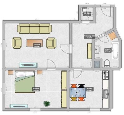Renovierte Wohnung mit zwei Zimmern und EBK in Bogen