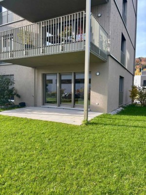 Idyllische 3-Zimmer-Neubauwohnung mit Gartenanteil