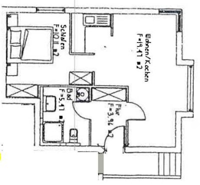 helle 2 Zimmer Souterrainwohnung mit Kochnische in Friedberg/Hess