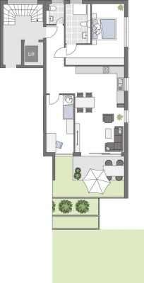 Platz zum Entfalten: Luxuriöse 3-Zimmer-Wohnung mit Terrasse und privatem Garten