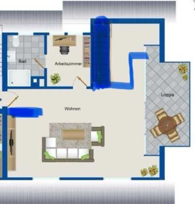Erstbezug nach Sanierung: Exklusives 2 Zimmer DG-Apartment mit großer Terrasse in MA-Seckenheim
