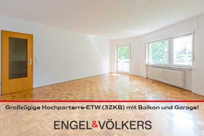 Stadtlage Villenstraße: Großzügige Hochparterre-ETW (3ZKB) mit Balkon und Garage!