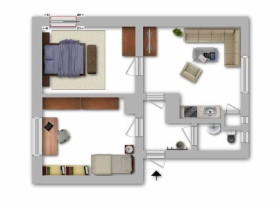 2-Zi.-Wohnung mit großer Wohnküche