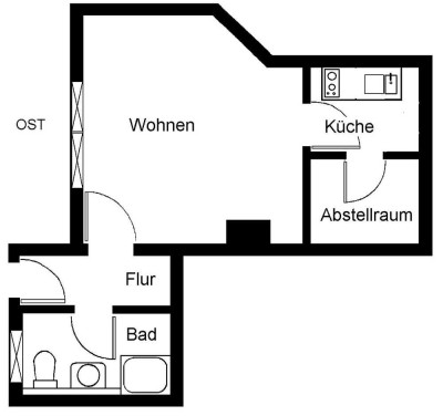 Gepflegte 1,5 Zimmer ELW in Rottenburg mit guter Verkehrsanbindung