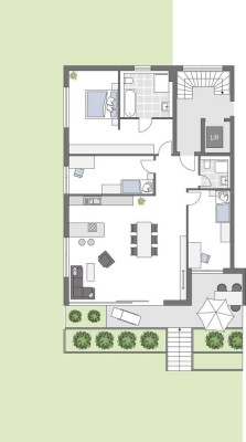 Platz zum Entfalten: Familienfreundliche 4-Zimmer-Wohnung mit Terrasse und privatem Garten