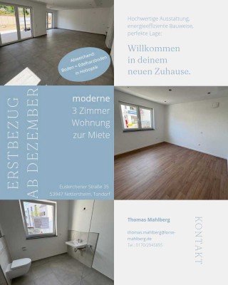 3-Zimmer-Mietwohnung mit Balkon und Parkplatz in Tondorf, Nettersheim Erstbezug
