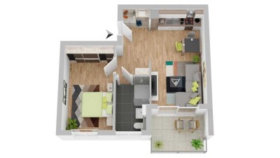 Ideale 2 Zi.-Wohnung -Neubau- in Mössingen; OG mit Balkon;
Top Wohnung für Vermietung !