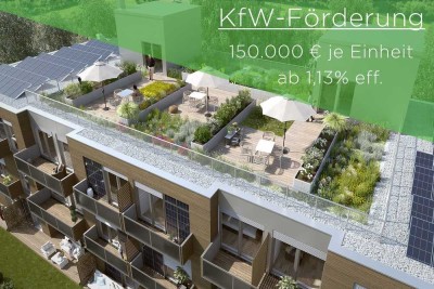 Whg 18 P9 - Barrierefreies Dachgeschoss-Studio mit Balkon - KFW 40 - Jetzt Förderung sichern!