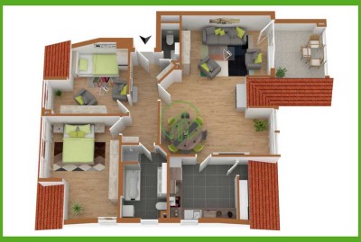 # MERZENICH # Wohnoase im Dachgeschoss. 3-Zimmer-Wohnung mit 92 m², Balkon, Stellplatz.