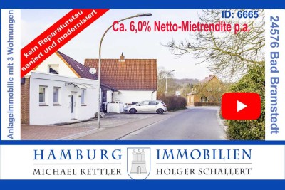 Vermietete Immobilie mit 3 sanierten Wohnungen in 24576 Bad Bramstedt