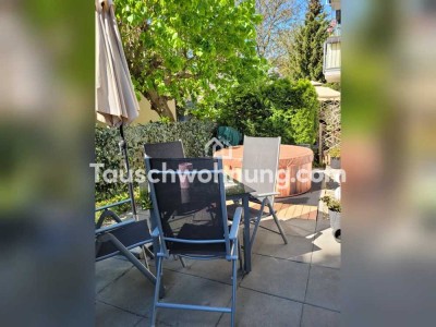 Tauschwohnung: Bieten 2-Zi.-EG mit Terrasse gegen 3-Zi.-EG mit Garten/Terr.