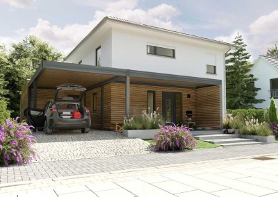 Modernes Wohnen und Naturnähe: Das Haus mit Wintergarten und Carport