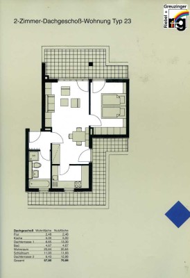 Schön gelegene Dachgeschosswohnung mit Terrasse in der Gartenstadt "Am Rehgraben" in Rehbrücke