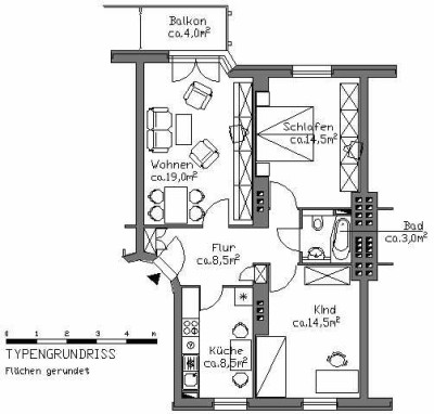 3-Zimmer-Wohnung mit ca. 71,14 m² in Döhren-Wülfel sofort verfügbar