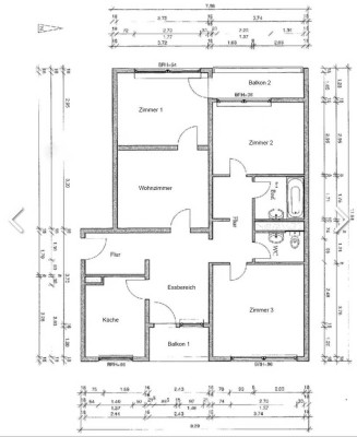 4,5-Zimmer-Wohnung im 1. OG mit 2 Balkone in Darmstadt