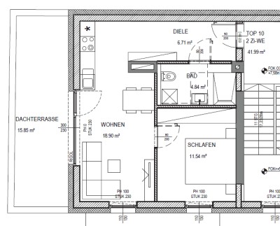 Moderne 2-Zimmer Dachgeschosswohnung mit Terrasse in Linz