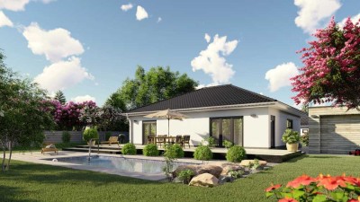 Leben auf einer Ebene: Bungalow „Nizza“ mit großzügigem Grundstück in Moosthenning