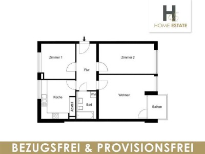 Renovierte & Bezugsfreie 3 Zimmerwohnung mit Balkon & Provisionsfrei
