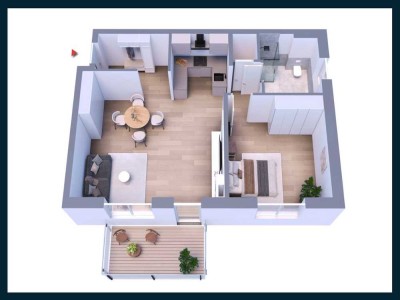 Moderne 2-Zimmer-Neubauwohnung mit Küche, Balkon & Top-Ausstattung in Hirschaid