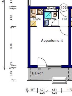 *attraktive 1-Zimmer-Wohnung mit Balkon*