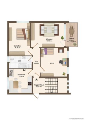 Vermietete Eigentumswohnung in Meschede mit Balkon– solide Kapitalanlage in zentraler Wohnlage