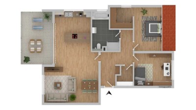 PERL: 101 M2 NEUWERTIGE OBERGESCHOSSWOHNUNG / 2 SCHLAFZ. / RUHIGE, SONNIGE LAGE!