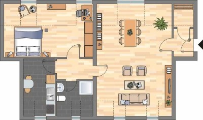 Demnächst frei! Großes Wohnzimmer mit Tageslichtbad in Herne