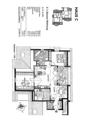Zentral gelegene 3,5-Zimmer-Dachgeschoss-Wohnung mit 
Loggia und EBK in Kressbronn