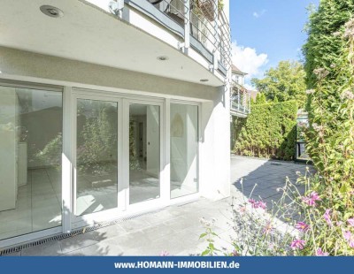 Erphoviertel! Moderne Erdgeschosswohnung mit Gartenanteil und TG- Stellplatz