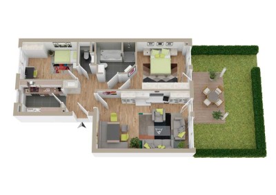 Helle 3-Zi.- Wohnung mit Terrasse und Gartenanteil in Stuttgart-Sommerrain