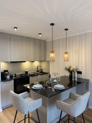 Exklusive, vollmöblierte Designwohnung mit Balkon zum Erstbezug – stilvoll, modern, bezugsfertig