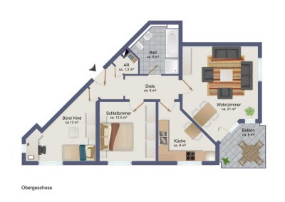 Helle 3-Zimmer-Wohnung mit Balkon in Bielefeld-Gellershagen