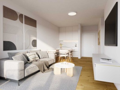 Gemütliche 2-Zimmer-Wohnung im 3.OG mit Südbalkon | Neubau Erstbezug im Langenfelder Stadtzentrum