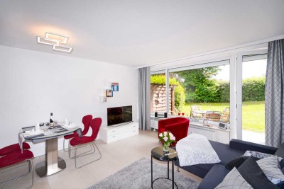 Moderne trifft Idylle!
Modernisierte und stufenarme EG-Wohnung mit Terrasse auf ca. 48m²