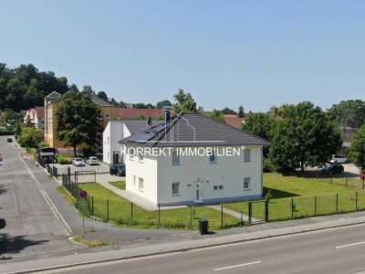 Wohnen und Arbeiten unter einem Dach – modernes Haus mit Praxis-/Gewerbefläche in Heidenau.