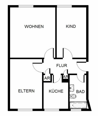 Schöne 3-Zimmer-Wohnung nur anmietbar mit WBS!