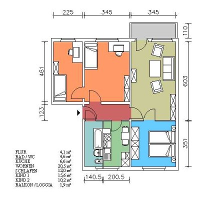 4,0-Zimmerwohnung mit modernen Bad und Balkon!