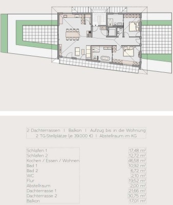 Moderne 3,5-Zimmer Penthouse-Wohnung mit Dachterrasse
