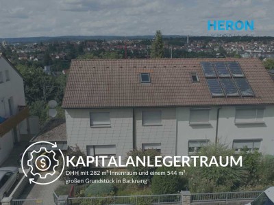 KAPITALANLEGERTRAUM - DHH mit 282 m² Innenraum und einem 544 m² großen Grundstück in Backnang