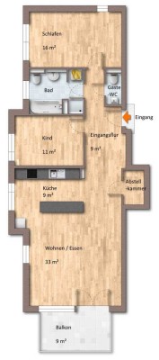 Moderne 3-ZKBB-Wohnung mit EBK, Balkon, Parkett und TG-Platz!