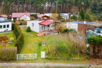 Nahe dem Schwielochsee! Keller/Tiefgarage, Einbauküche, Kamin, Terrasse: Ferienbungalow in Sawall