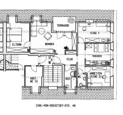 Wohnen im DG / sep. Gäste-WC / Terrasse u.v.m.  frei ab 1.4.26
