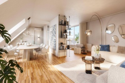 Dachgeschoss-Maisonette mit Terrasse: 2 Zimmer, 80m² mit Lift für 519.000 €