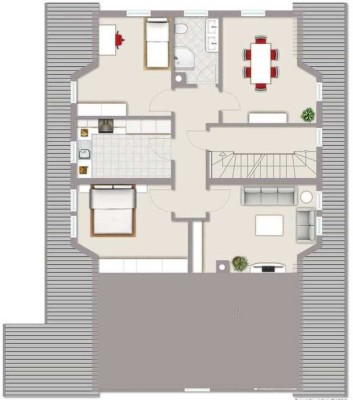 Exklusive, modernisierte 4-Zimmer-DG-Wohnung mit Einbauküche in Backnang
