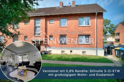 Vermietet mit 5,6% Rendite: Stilvolle 3-Zi-ETWmit großzügigem Wohn- und Essbereich