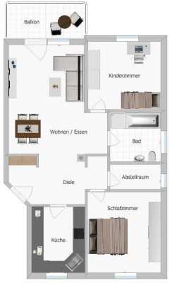 Schön geschnittene 3-Zimmer-Eigentumswohnung in Forchheim/Buckenhofen