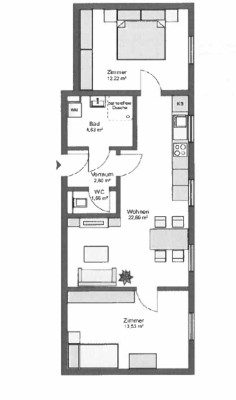 2 Zimmer und Wohnküche