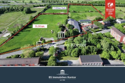Gelegenheit für Pferdefreunde & Landwirte auf 63.853qm! EFH mit 16 Pferdeboxen und div. Hallen!